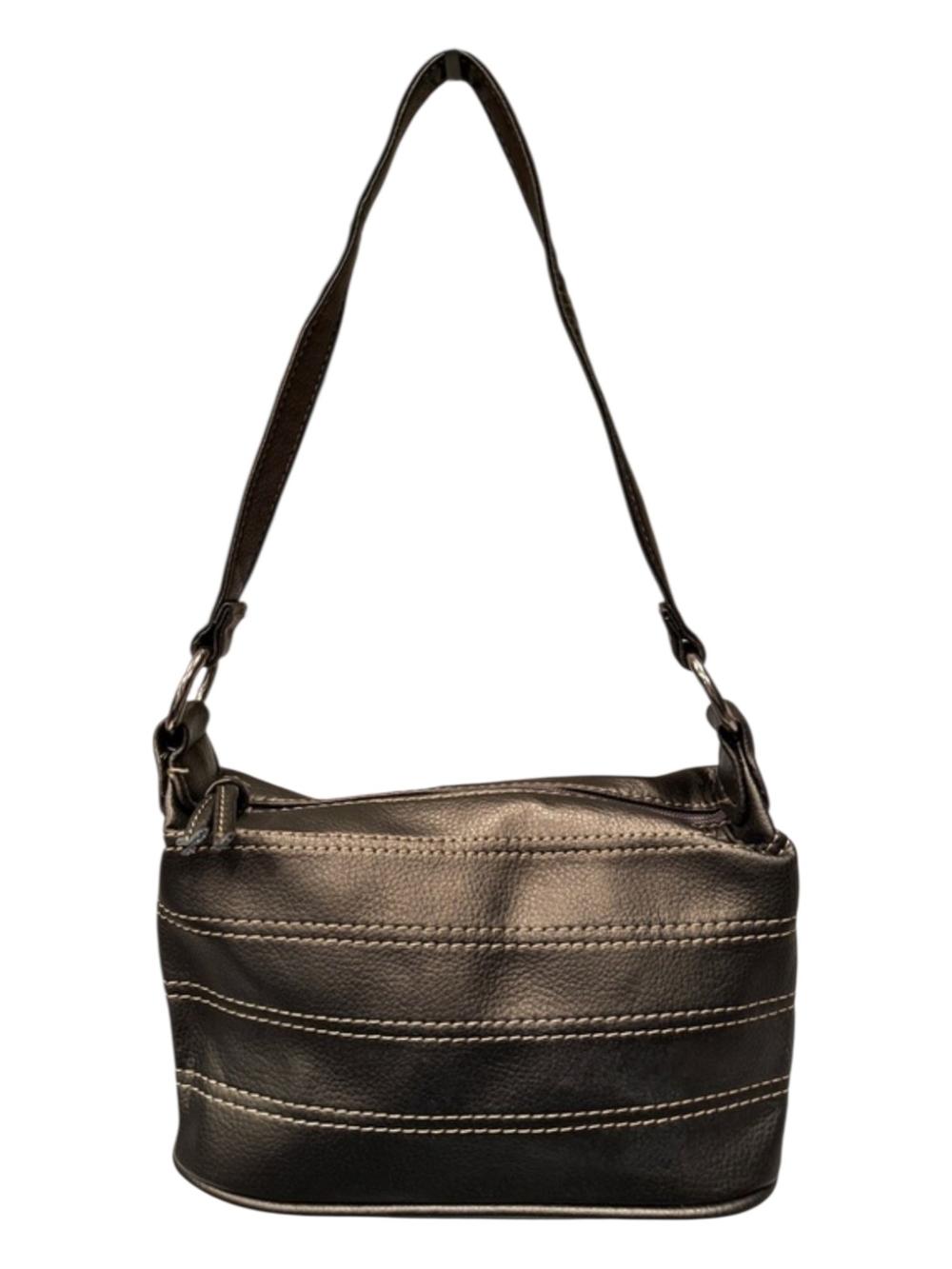 Ampere Creations EUC Vintage Faux Leather Multi Stitch Baguette Shoulder Bag